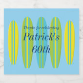 Étiquette Pour Bouteilles De Bière Bright Surfboards Anniversaire (Étiquettes simples)