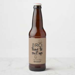 Étiquette Pour Bouteilles De Bière Bro Suit Up - Amusant Groomsman Best Man Propositi