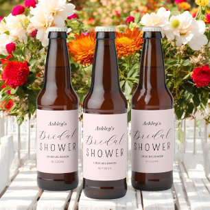 Étiquette Pour Bouteilles De Bière Brunch rose pâle Fête des mariées