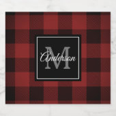 Étiquette Pour Bouteilles De Bière Buffalo rouge abattu | Initiale personnelle | Cade (Étiquettes simples)