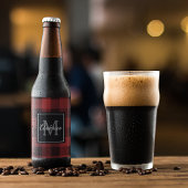 Étiquette Pour Bouteilles De Bière Buffalo rouge abattu | Initiale personnelle | Cade