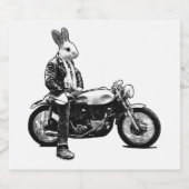 Étiquette Pour Bouteilles De Bière Bunny Biker (Étiquettes simples)