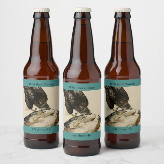 Étiquette Pour Bouteilles De Bière Buse à queue rouge des oiseaux d'Amérique d'Audubo (Bouteilles)