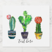 Étiquette Pour Bouteilles De Bière cactus, succulent, aquarelle, fiesta, mexicaine, (Étiquettes simples)