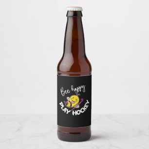 Étiquette Pour Bouteilles De Bière Cadeau apiculteur Bee Happy Jouer Hockey