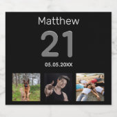 Étiquette Pour Bouteilles De Bière cadeau de 21 ans avec photo personnalisée pour hom (Étiquettes simples)