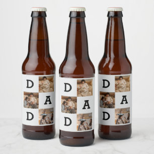 Étiquette Pour Bouteilles De Bière Cadeau de fête du père pour papa - collage photo  