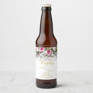 Étiquette Pour Bouteilles De Bière Cadeau de mariage - Mariée avec un bouquet de mari