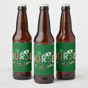 Étiquette Pour Bouteilles De Bière Cadeaux de la journée de la vie d'infirmière St Pa