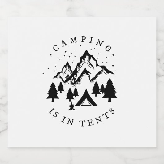 Étiquette Pour Bouteilles De Bière Camping - Camping Dans Les Tentes (Étiquettes simples)