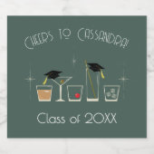 Étiquette Pour Bouteilles De Bière Cap Cocktail Graduation Party (Étiquettes simples)