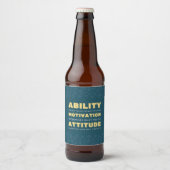 Étiquette Pour Bouteilles De Bière Capacité, motivation, Attitude Inspiration (Devant)