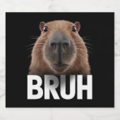 Étiquette Pour Bouteilles De Bière Capybara Drôle Bruh  (Étiquettes simples)