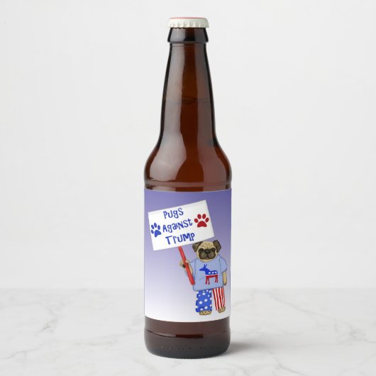 Étiquette Pour Bouteilles De Bière Carlins contre Trump (Devant)
