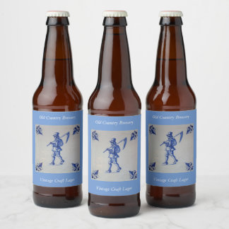 Étiquette Pour Bouteilles De Bière Carreaux bleus Delft - Modèle