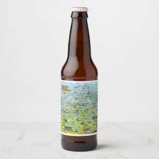 Étiquette Pour Bouteilles De Bière Carte du pays de Texas Hill