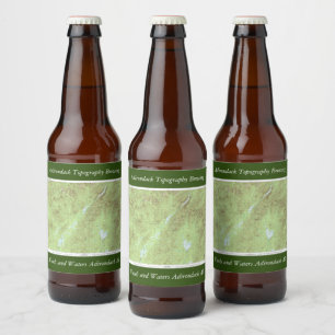 Étiquette Pour Bouteilles De Bière Carte topographique du Mont Marcy - Adirondack Par