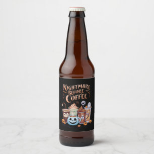 Étiquette Pour Bouteilles De Bière Cauchemar avant café Citrouille Épice Halloween