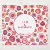 Étiquette Pour Bouteilles De Bière Cercles d'aquarelle rose Abstrait (Étiquettes simples)