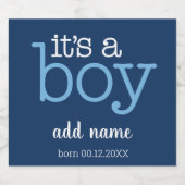 Étiquette Pour Bouteilles De Bière C'est un garçon - Moderne, Whimsical Navy & White (Étiquettes simples)