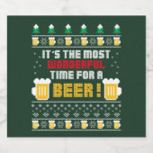 Étiquette Pour Bouteilles De Bière Chandail de vacances de bière moche (Étiquettes simples)