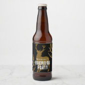 Étiquette Pour Bouteilles De Bière Chasseur de Cerfs Garçon d'Honneur Ramure Enterrem (Devant)