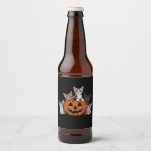 Étiquette Pour Bouteilles De Bière Chat des années 90 Halloween Rétro Saison Sombre 