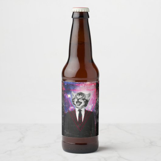 Étiquette Pour Bouteilles De Bière Chat Illuminati (Devant)