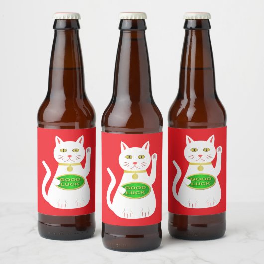 Étiquette Pour Bouteilles De Bière Chat Oriental Lucky (Bouteilles)