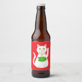 Étiquette Pour Bouteilles De Bière Chat Oriental Lucky (Devant)