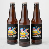 Étiquette Pour Bouteilles De Bière Chat spatial astronaute (Bouteilles)