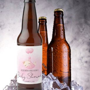 Étiquette Pour Bouteilles De Bière Chaton couleur rose pour bébé fille Douche