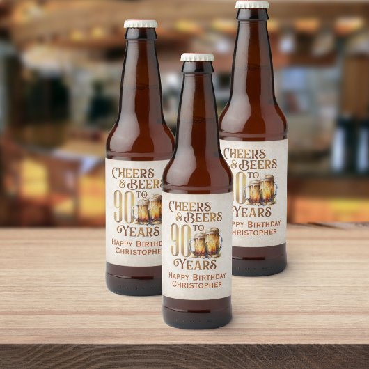 Étiquette Pour Bouteilles De Bière Cheers & Beers 90e anniversaire