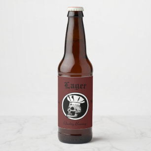 Étiquette Pour Bouteilles De Bière Chef de crâne - bière blonde allemande