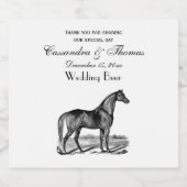 Étiquette Pour Bouteilles De Bière Cheval vintage debout (Étiquettes simples)