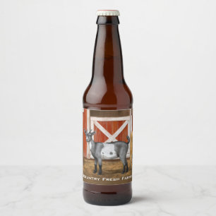 Étiquette Pour Bouteilles De Bière Chèvre tachetée gris mou