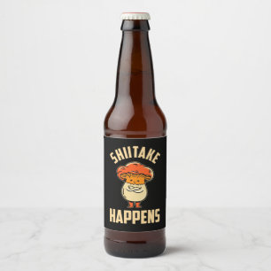 Étiquette Pour Bouteilles De Bière Chiitake aux champignons
