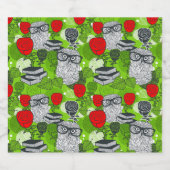 Étiquette Pour Bouteilles De Bière Chouette en roses rouges (Étiquettes simples)