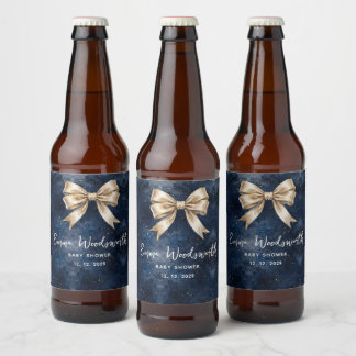 Étiquette Pour Bouteilles De Bière Ciel de Nuit Bleu Marine Lavé Arc-en-ciel Doré Bab