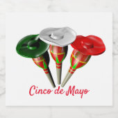 Étiquette Pour Bouteilles De Bière Cinco de mayo, fiesta mexicaine (Étiquettes simples)