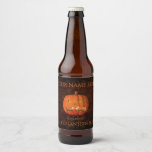 Étiquette Pour Bouteilles De Bière Citrouille de Halloween élégant