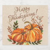 Étiquette Pour Bouteilles De Bière Citrouilles de Thanksgiving (Étiquettes simples)
