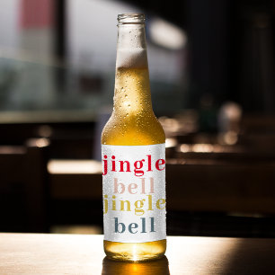Étiquette Pour Bouteilles De Bière Cloche de jingle colorée moderne