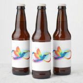 Étiquette Pour Bouteilles De Bière Colibri arc-en-ciel avec symbole Infinity (Bouteilles)