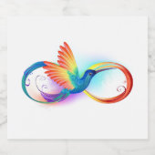 Étiquette Pour Bouteilles De Bière Colibri arc-en-ciel avec symbole Infinity (Étiquettes simples)