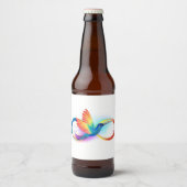 Étiquette Pour Bouteilles De Bière Colibri arc-en-ciel avec symbole Infinity (Devant)
