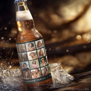 Étiquette Pour Bouteilles De Bière Collage de 20 Modèles photo avec texte personnalis