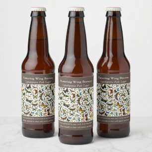 Étiquette Pour Bouteilles De Bière Collage des papillons de nuit et des papillons de 