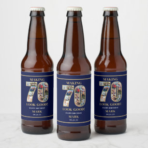 Étiquette Pour Bouteilles De Bière Collage photo « Faire paraître 70 ans jeune » 70 a