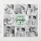 Étiquette Pour Bouteilles De Bière Collage Photo Meilleur Grand-Père Ever Pastel Mint (Étiquettes simples)